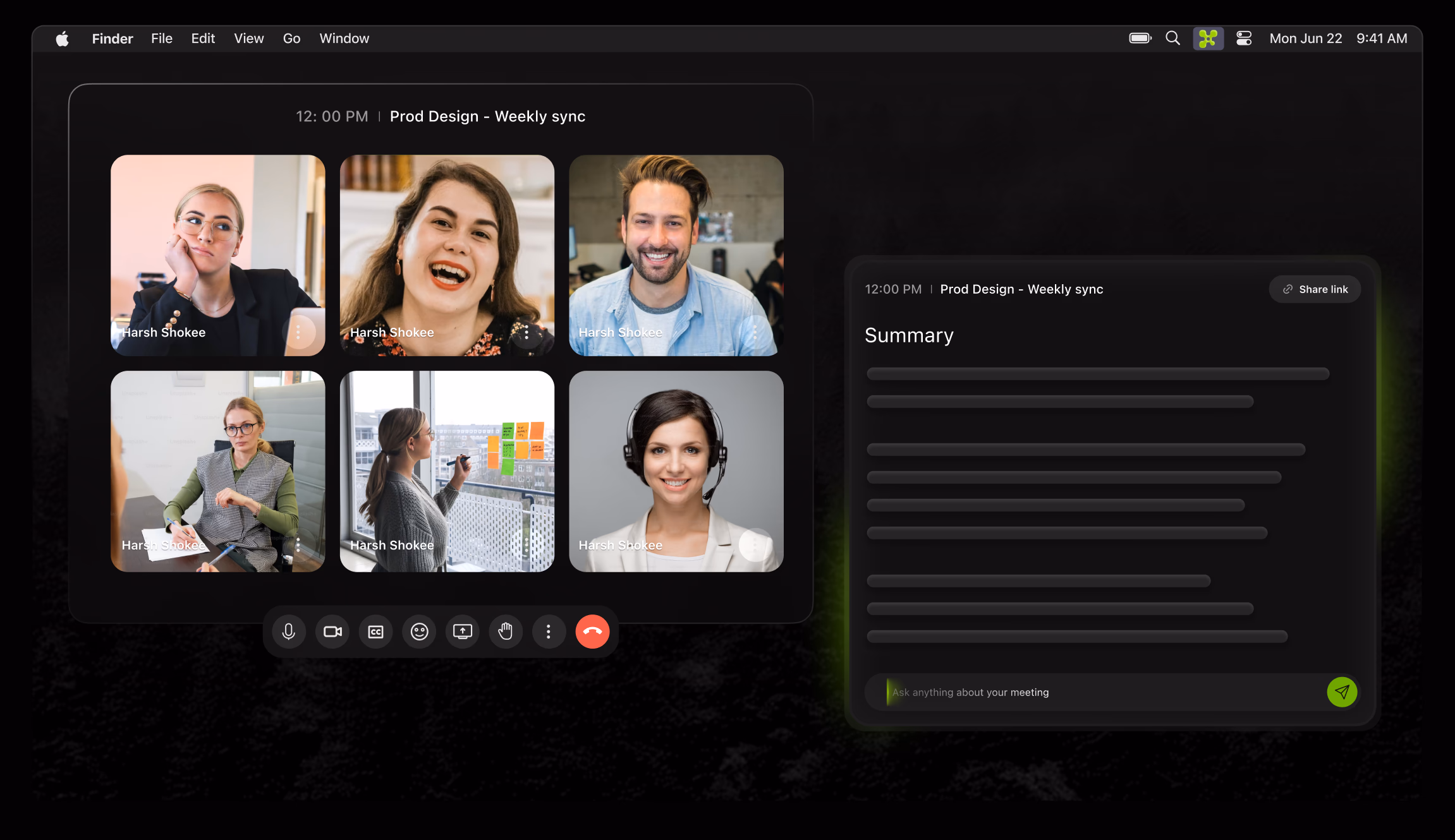 Meeting recording with AI summary
