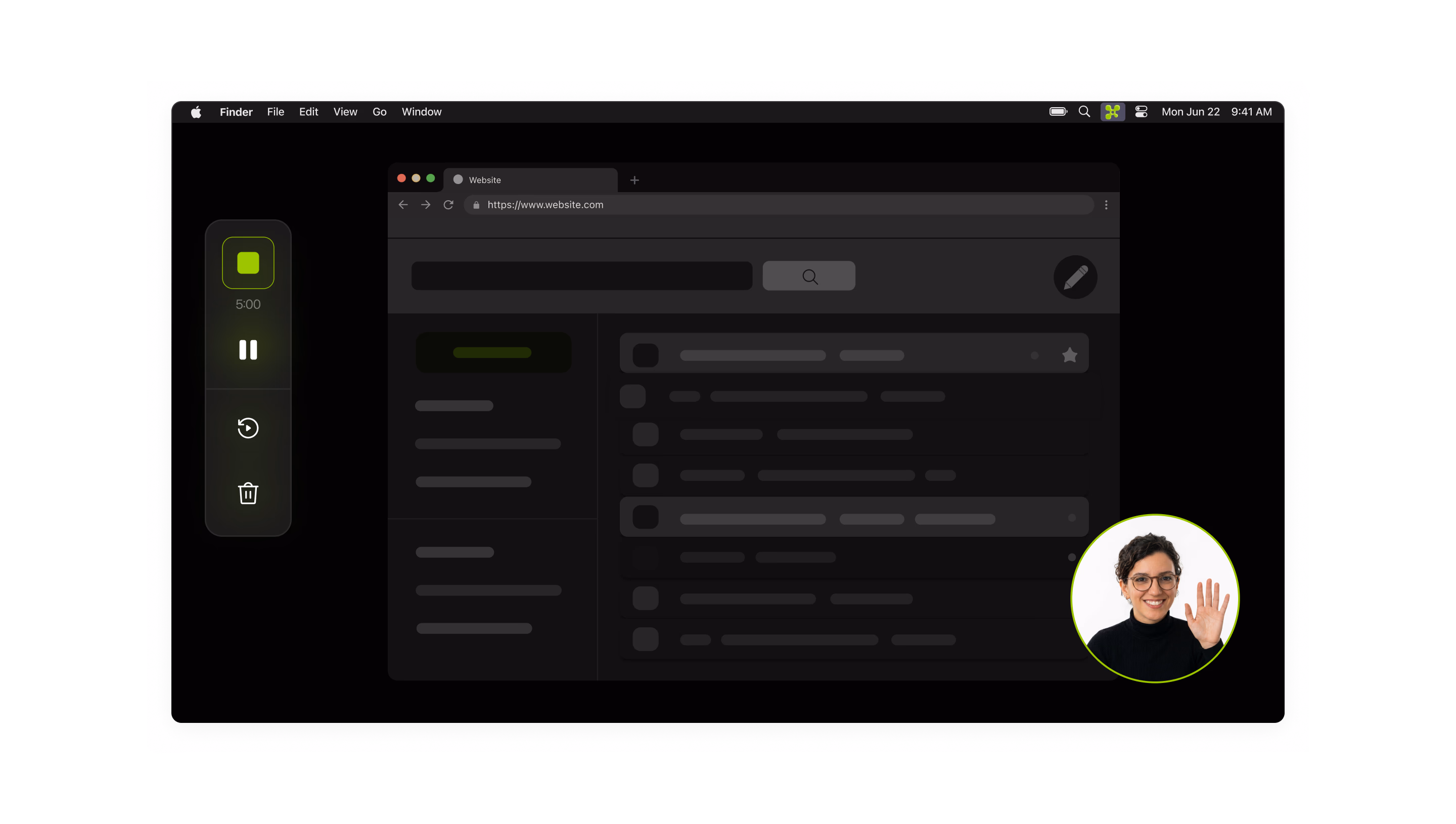 FocusCap recording a browser window