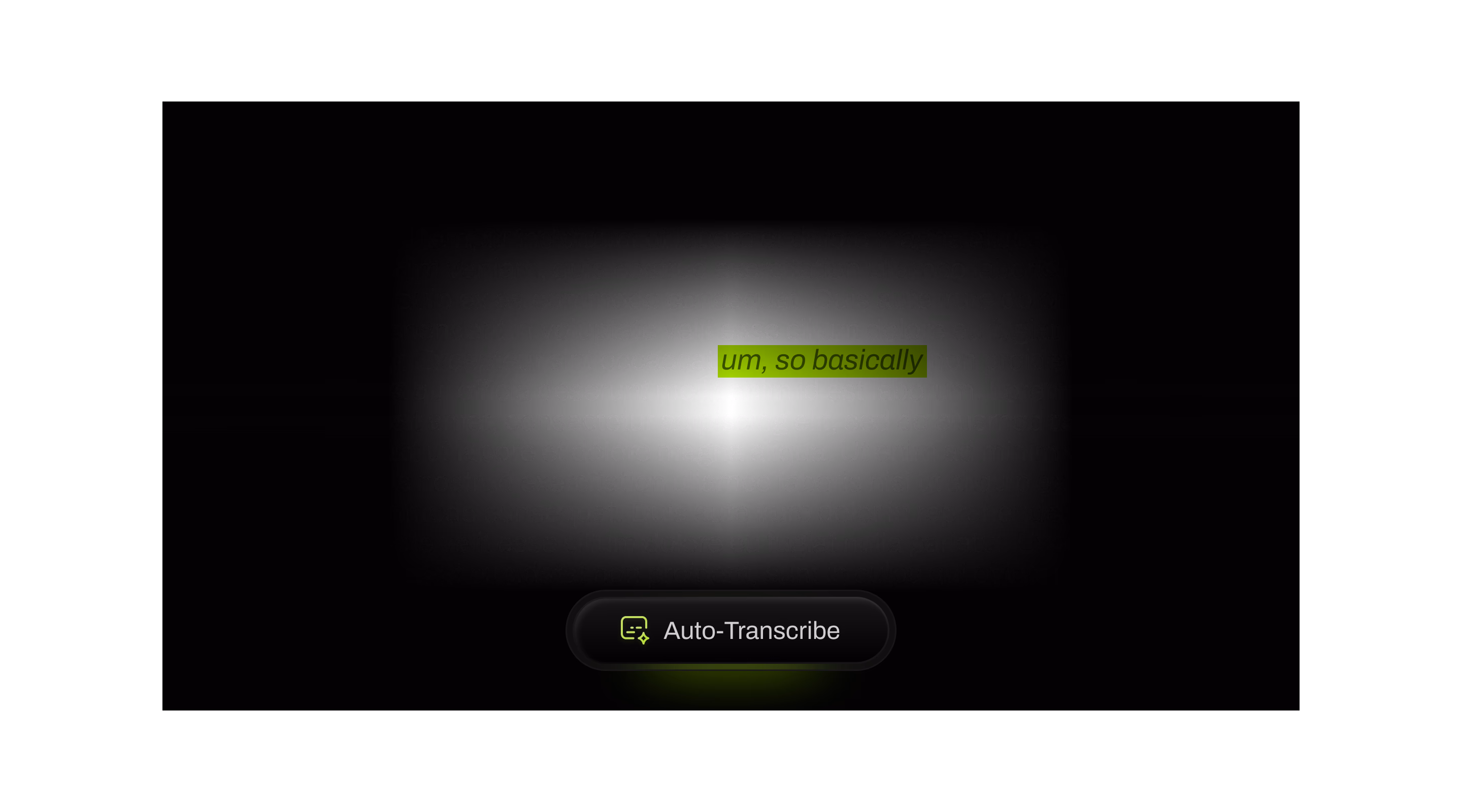 Transcript with filler words highlighted